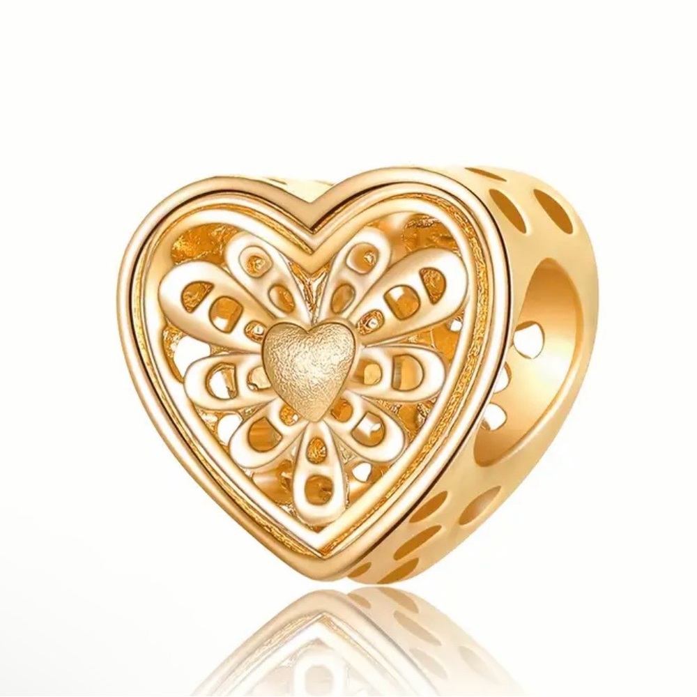 Gold and Silver Heart Charm Set - Picture 3 of 10